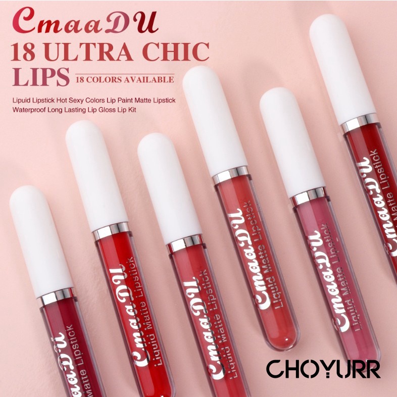 【COD】Lipstik 12 warna Liquid Matte Waterproof Long Lasting Lip Gloss Melting Matte Lip Tint Make Up / Velvet Matte Lip Cream Lipstik Soft Mist Yang Tahan Lama Import-CH