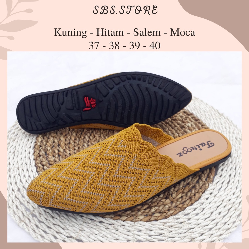 Sandal Sepatu Flat Bapau Wanita Rajut Import Kekinian/Flatshoes Sol Karet Berkualitas Terbaru