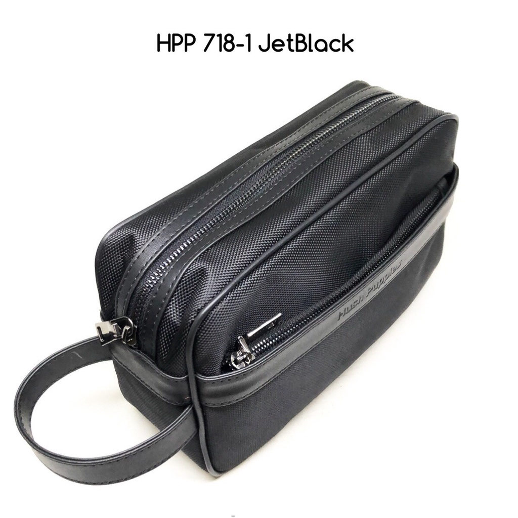 dompet pria hushpuppies 718-1 jetblack premium import dompet murah fashion