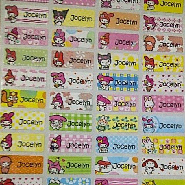 

Label nama waterproof my melody size small and large