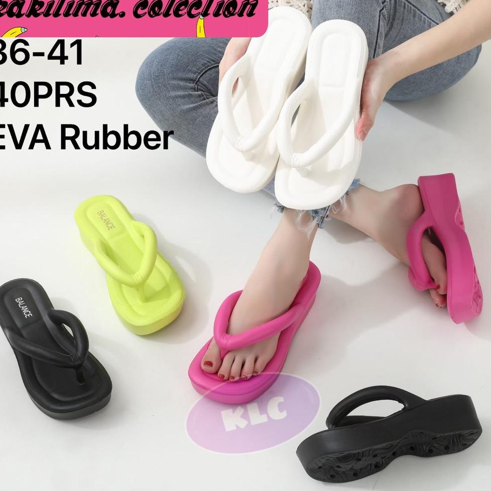 Grosiran Murah sandal eva rubber wedges perempuan sandal viral 2022 kekinian 