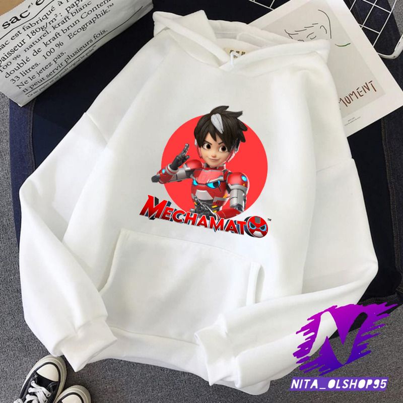 sweater hoodie anak mechamato terbaru amato