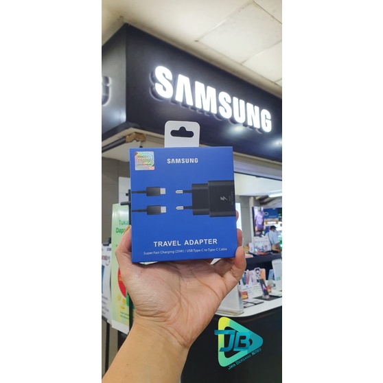 Super Fast Charging 25W Charger Cashan tc Samsung Note20 S20 S21 Ultra s22 s22ultra s22+ A32 A52 A72 a80 a90 A33 A53 A73 S20+ S21 ultra note10 Note10+ A70 A71 Z FLIP 3 Z FLIP 4 Z FOLD 3 Z FOLD 4 Type-C Original pack biru JB6949