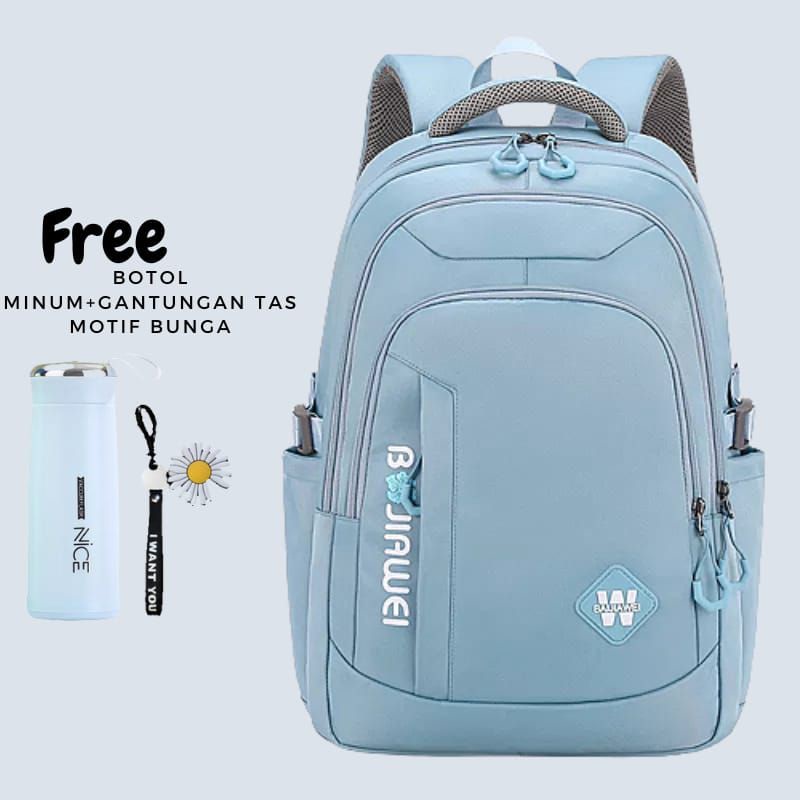 Tas Ransel Kualitas tinggi free botol minm+pelindung hujan/Ransel wibo kualiti