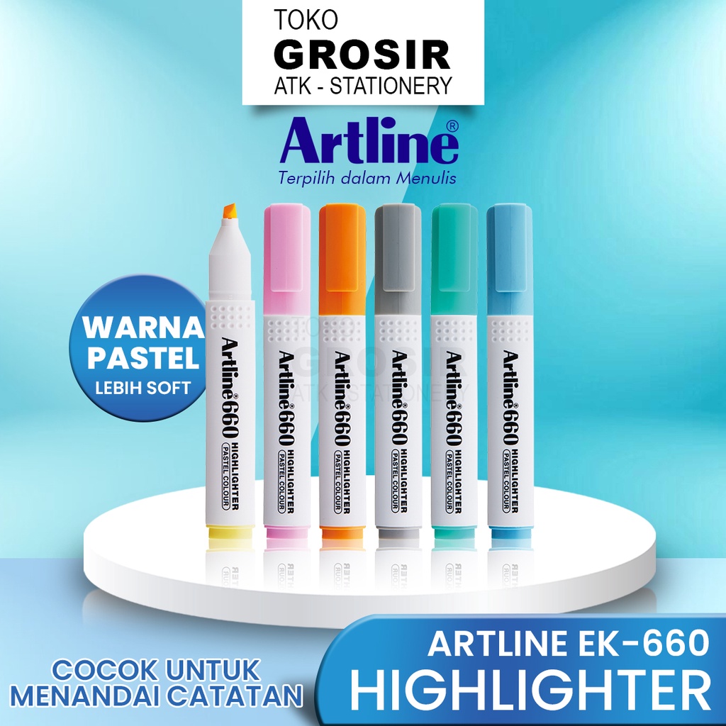 

ARTLINE Spidol Highlighter Marker EK-660 WARNA PASTEL