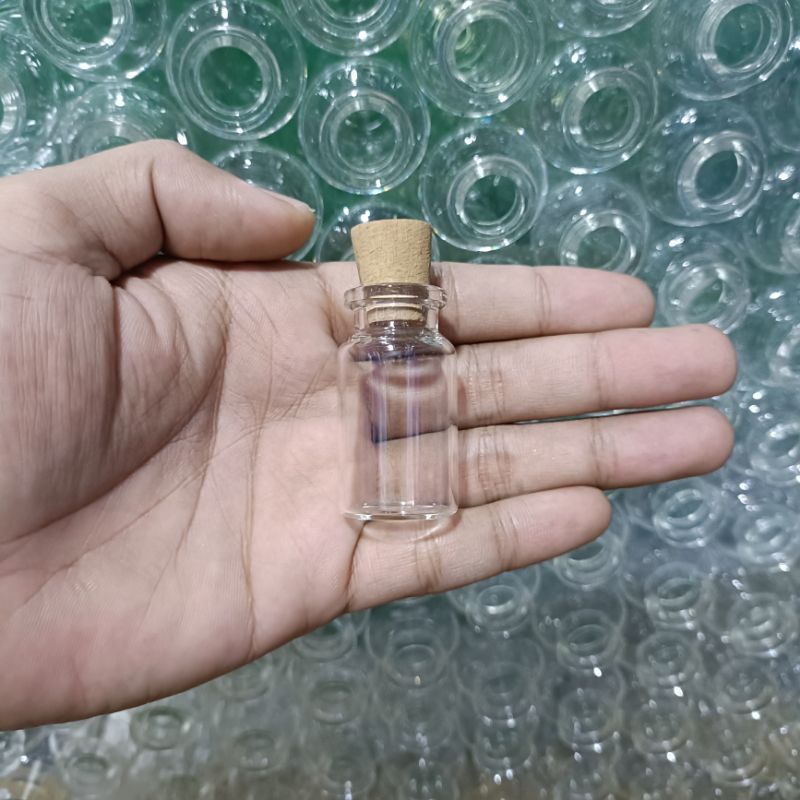 Botol Kaca 8ml Tutup Kayu Gabus / Botol Vial Hias