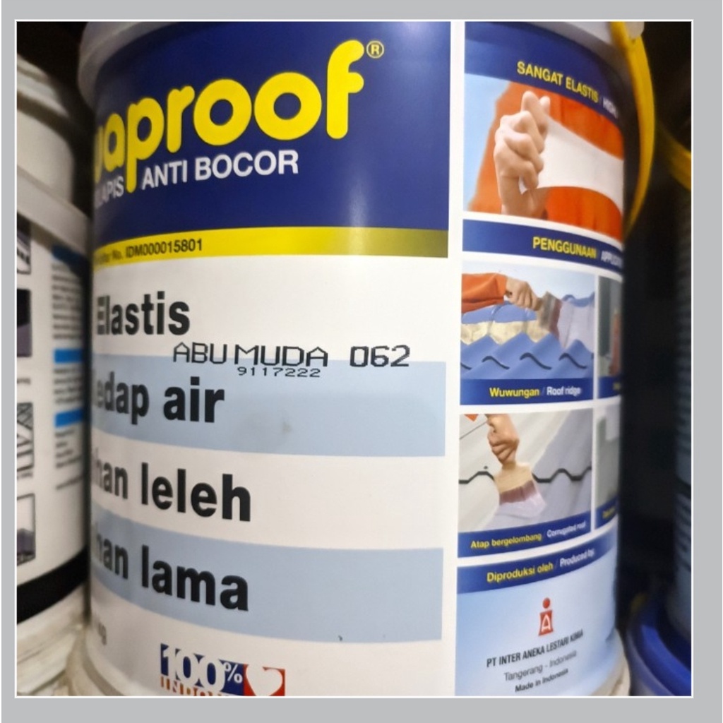 AQUAPROOF / CAT PELAPIS ANTI BOCOR / CAT TEMBOK ABU-ABU MUDA 062 4KG