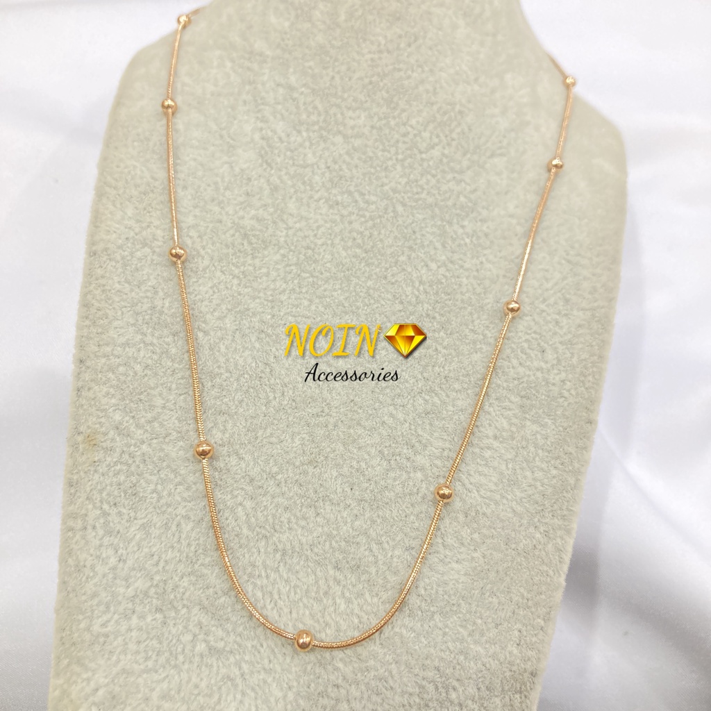 Kalung Titanium Jedar Belut Rantai Berjarak Anti Karat Aksesoris Fashion K-Syle