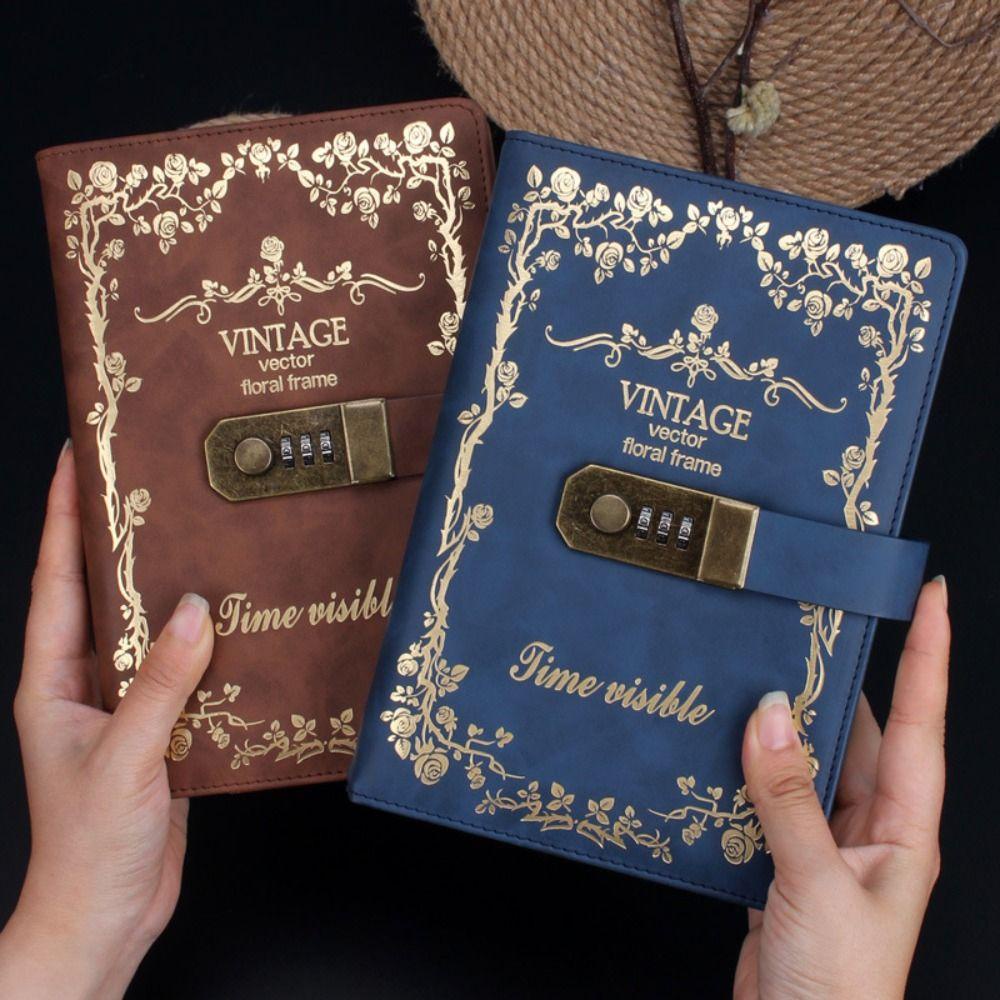 Agustinina Password Lock Notebook Kreatif Gaya Eropa Rahasia Paling Dalam Akun Tangan Rekam Pikiran Anda Daily Diary Book Vintage Codebook