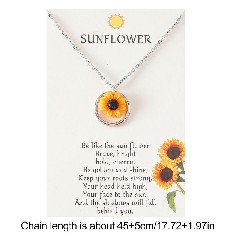 Kalung Liontin Daisy Bunga Matahari Korea Sun Flower Daisy Charm Kalung Emas Untuk Wanita Hadiah