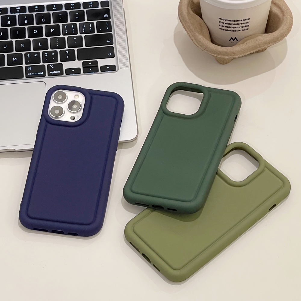 IPHONE Fashion Gaya Keren Blueberry Phone Case Kompatibel Untuk Iphone14 13 12 11 Pro Max 14 Pro Max Shockproof Matte Liquid Silikon Lembut TPU Belakang Ponsel Cover