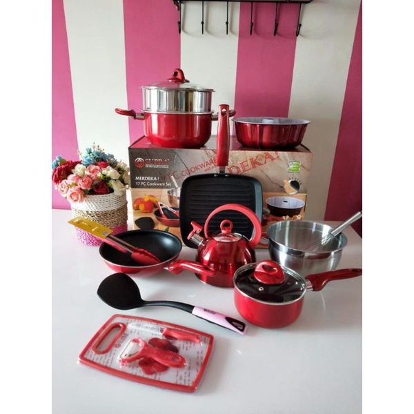 Panci Supra Set 17 Pcs Merdeka Cookware Set Premium