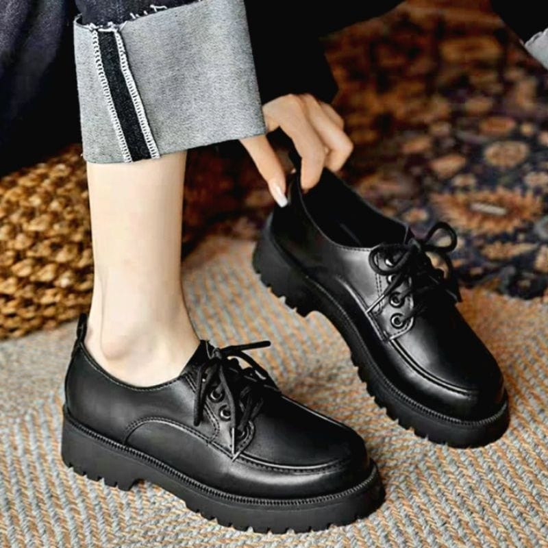 SEPATU WANITA LOW BOOTS MATTE '' JEVILL ''  PREMIUM OXFORD D 0756