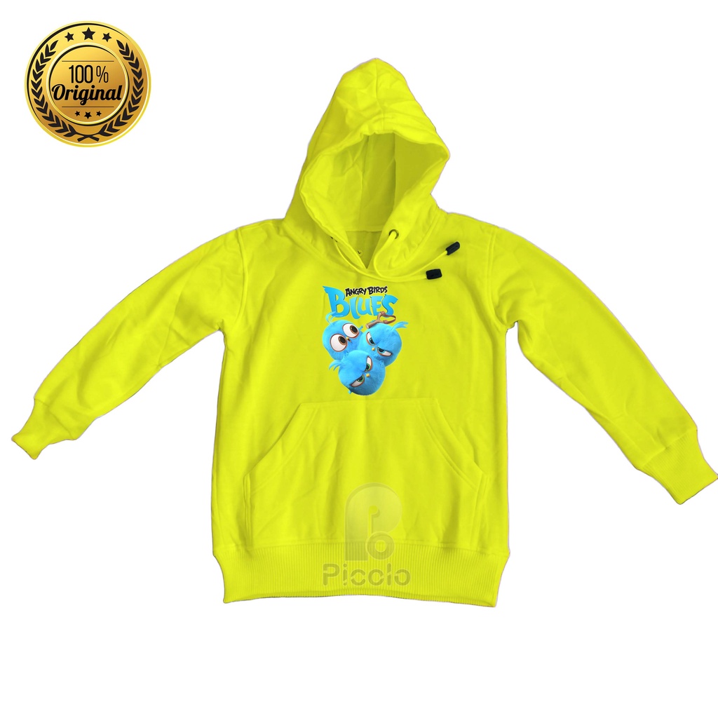 HOODIE ANAK SWEATER ANAK MOTIF ANGRY BIRDS BLUES UNISEX