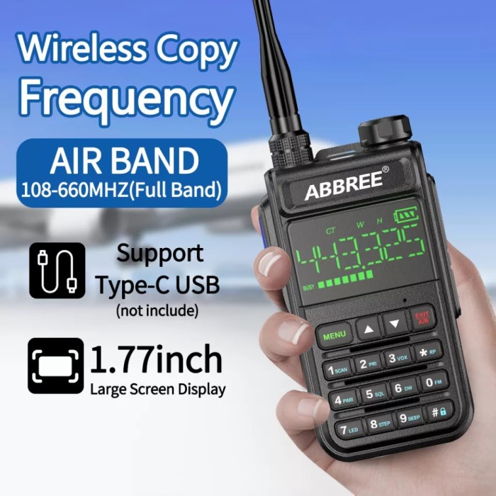 HT AIRBAND IRADIO ABBREE AR-518 Air Band 108-660MHz Full band