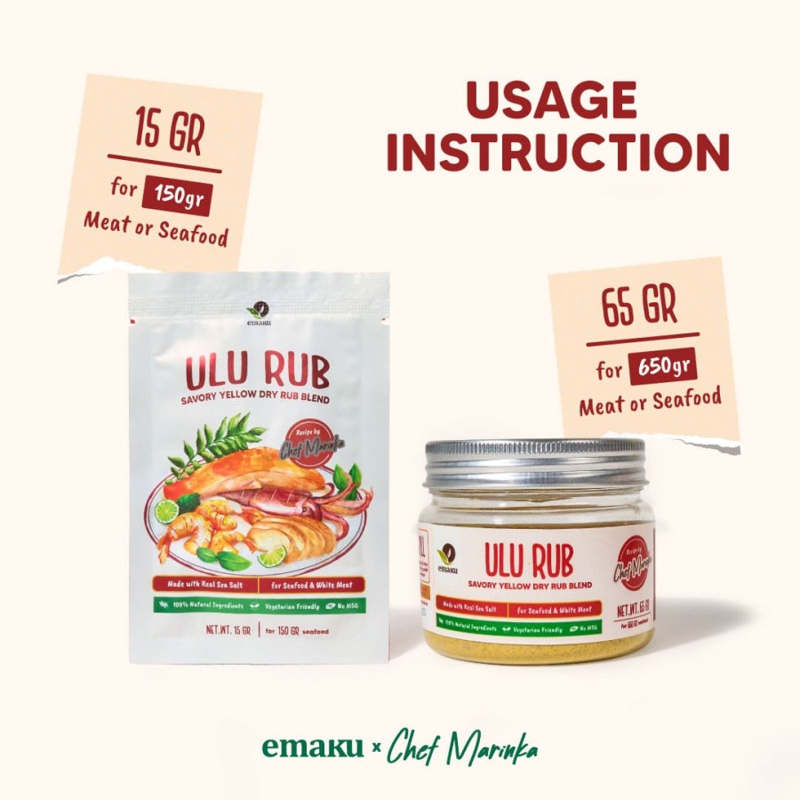 Emaku ULU DRY RUB / Bumbu Marinasi Rempah Seafood Daging  / Bumbu Masak