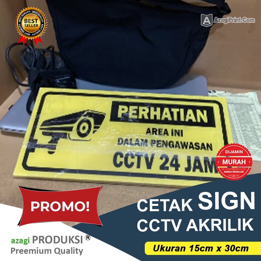 

Cetak Stiker sign cctv akrilik ukuran 15x 30 - AKRILIK