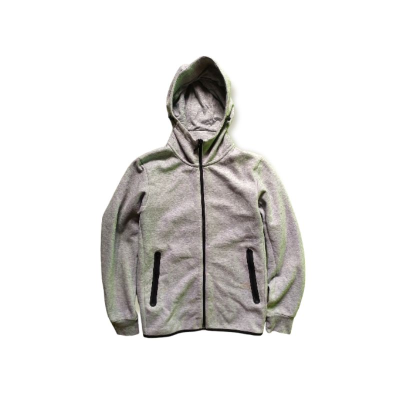 ZIPHODIE UNIQLO FLEECE TECH GREY SZ M - ZIPHODIE UNIQLO SECOND