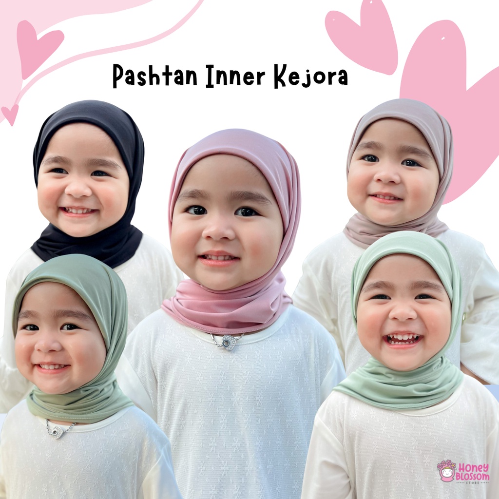 HoneyBlossom - pashtan inner kejora series / jibab anak perempuan / pasmina instan anak 1-6 tahun