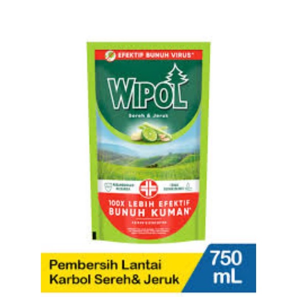 Wipol Sereh dan Jeruk pembersih lantai 750ml / Wipol Lemon / Pewangi lantai / Membunuh Kuman