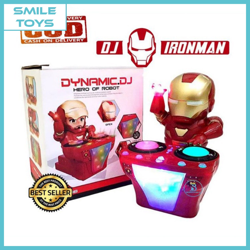 Smile - Mainan Anak Robot DJ IRONMAN Ada Lampu Dan Musik / Mainan Robot DJ IRON MAN Dance