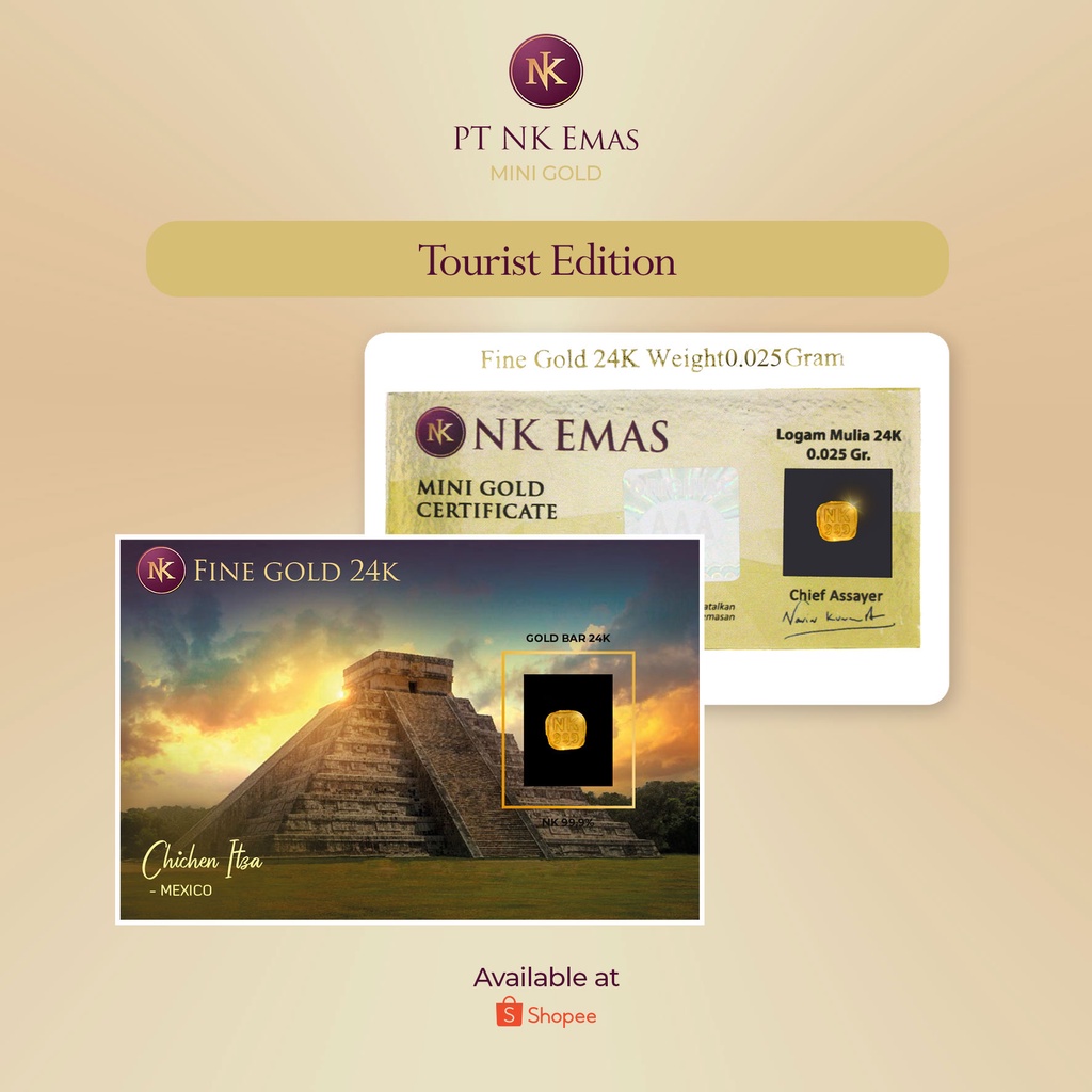5 Pcs NK Mini Gold 0.025 Gram (Tourist Envelope B Edition) A