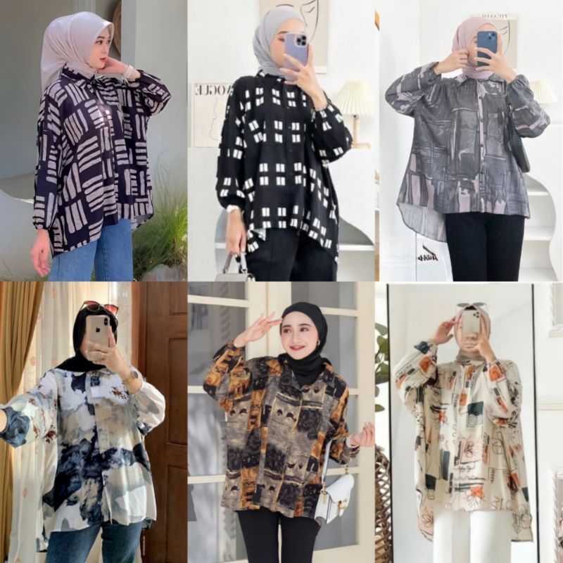 KEMEJA OVERSIZE RAYON MOTIF
