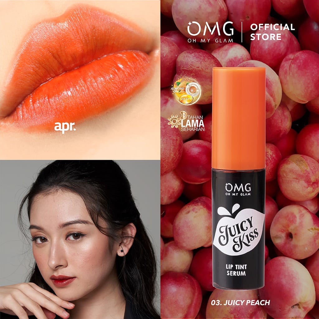 OMG Oh My Glam Juice Kiss Lip Tint Serum | Liptint Ombre OMG 20gr