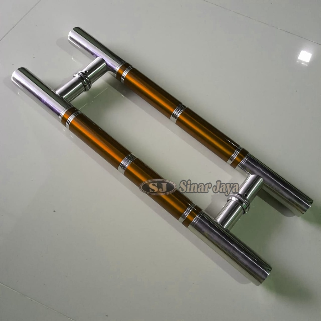 handle pintu baut tembus model bulat minimalis panjang 60cm / 45cm gagang tarikan pintu stainless murah mewah