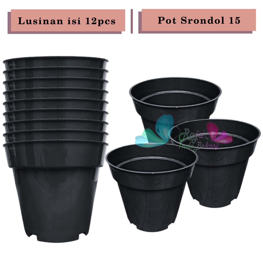 Rajaindobekasi Lusinan 12pcs Pot Tinggi Srondol 15 Hitam - Pot Tinggi Usa Eiffel Effiel 18 20 25 Lusinan Pot Tinggi Tirus 15 18 20 30 35 40 50 Cm Paket murah isi 1 lusin pot bunga plastik lusinan pot tanaman Pot Bibit Besar Mini Kecil Pot Srondol 15