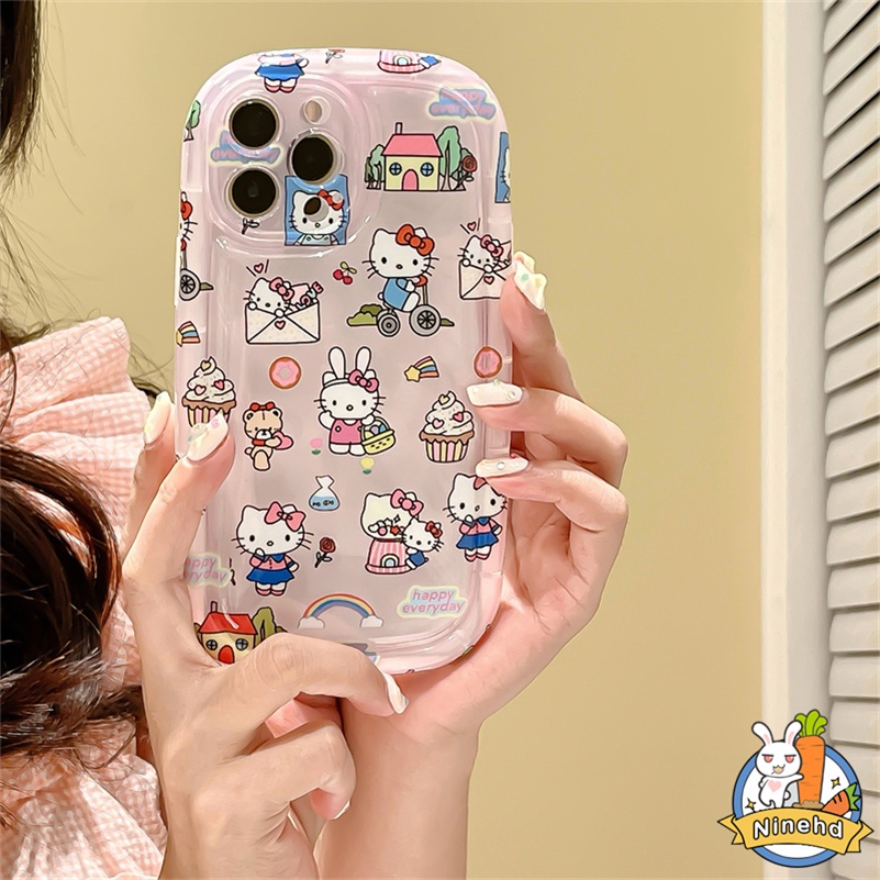 IPHONE Casing Kompatibel Untuk Iphone14 13 12 11 Pro Max X Xr Xs Max8 7 6 6s Plus Se2020Kartun Kucing Jelly Bening Casing Ponsel Airbag Casing Shockproof Silikon Soft Case Cover Pelindung