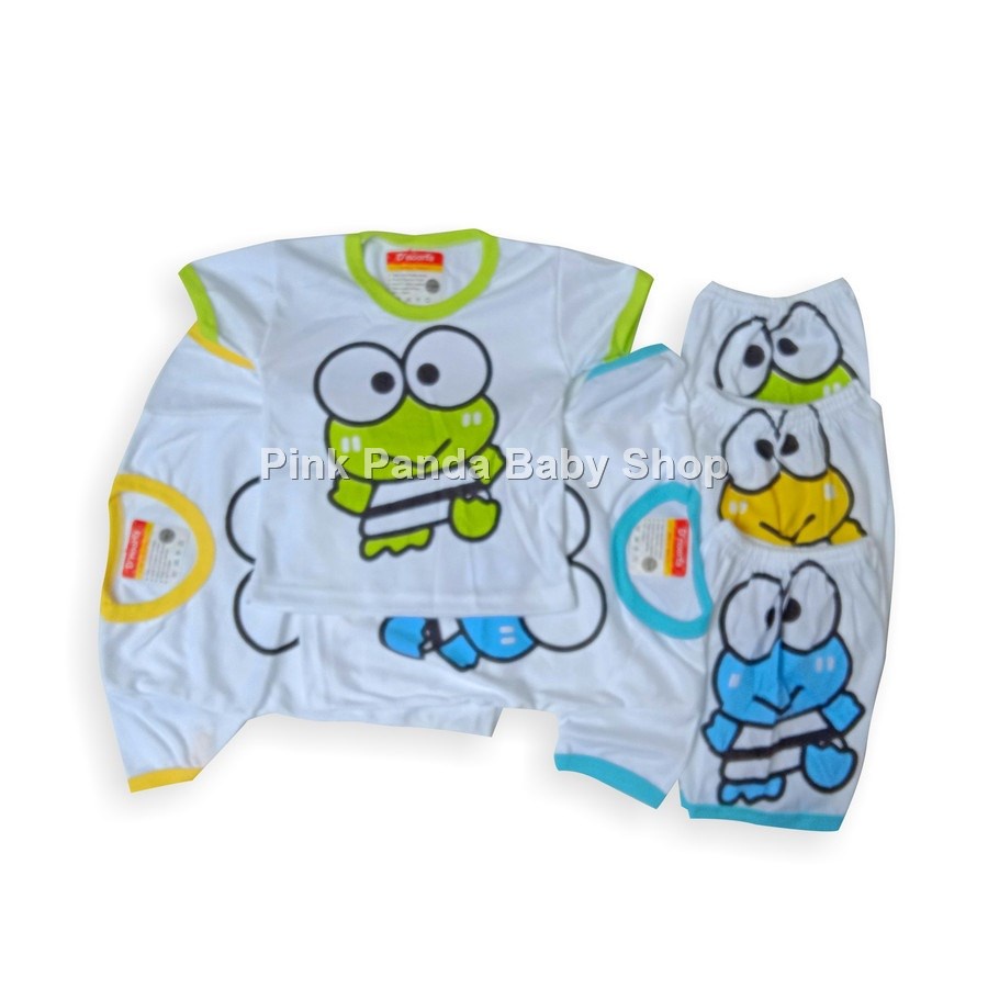 1PCS SETELAN SNI BAJU PENDEK PIYAMA BAYI MOTIF TERBARU BAHAN KATUN 6-18 BULAN