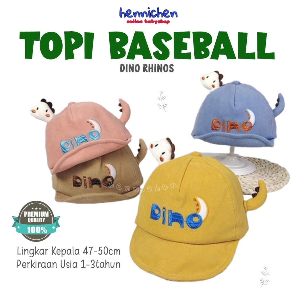 TOPI ANAK DINO RHINOS TOPI BASEBALL ANAK 3D HIGH QUALITY FASHION TOPI ANAK CNA