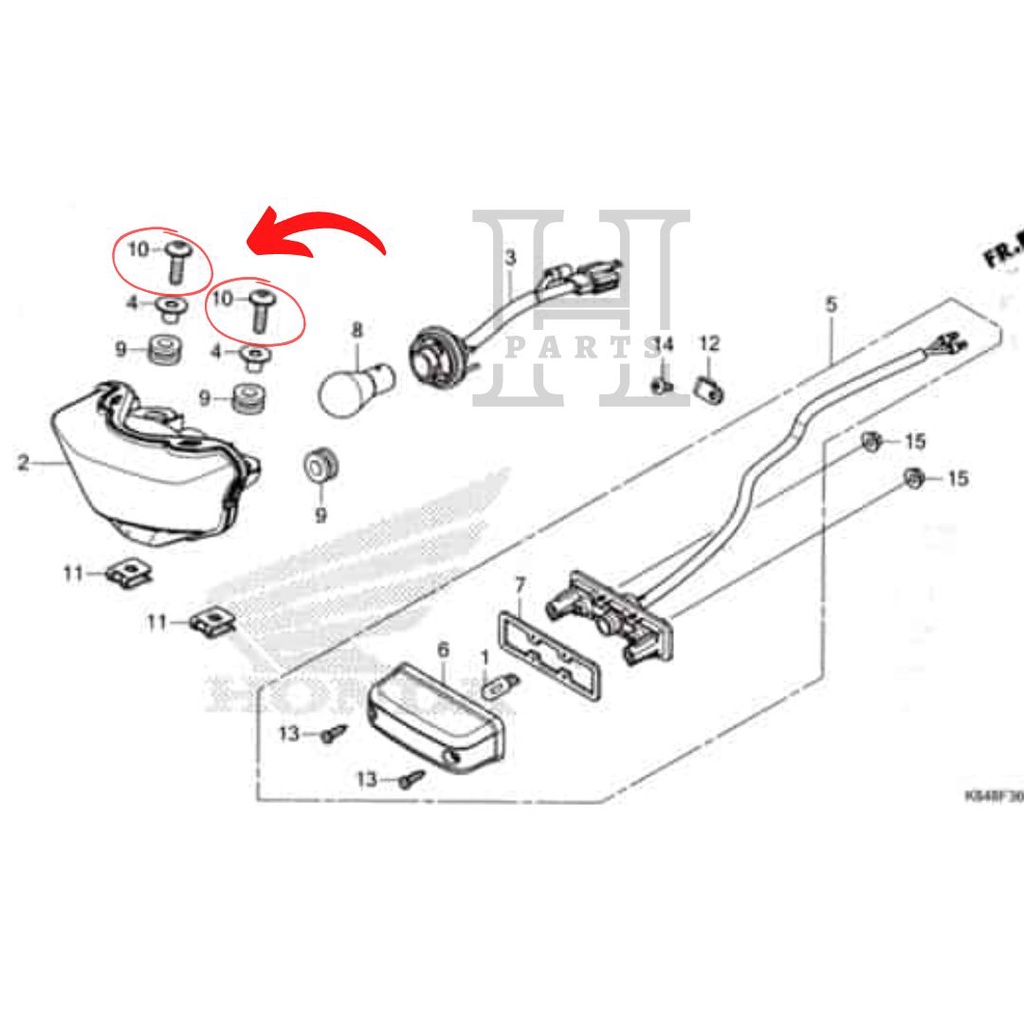 BAUT LAMPU BELAKANG BOLT SPECIAL 6X22 CRF CBR 150R SUPRA GTR 90109-K84-900 ASLI ORIGINAL AHM HGP HONDA