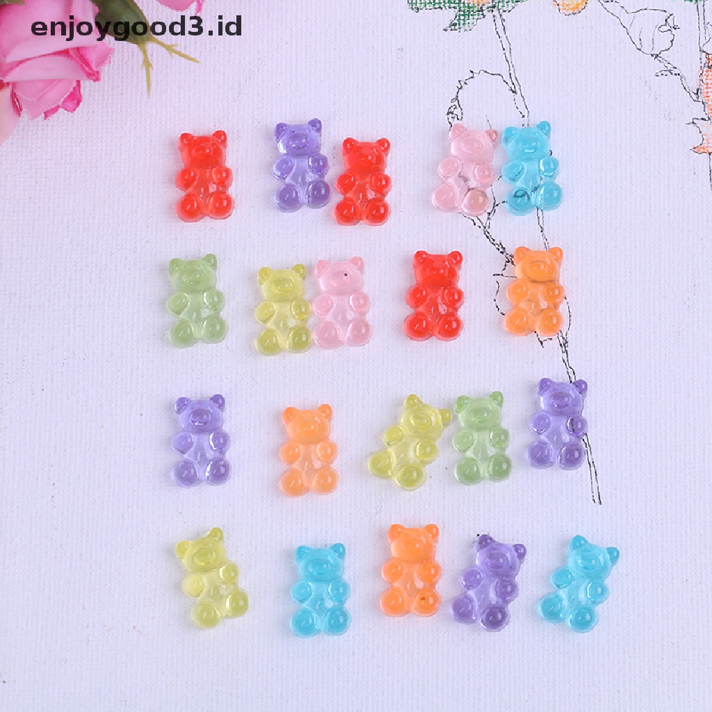 [Rready Stock] 10Pcs Mainan Kotak Polimer Permen Beruang Simulasi Untuk Anak modeling clay DIY kit (ID)