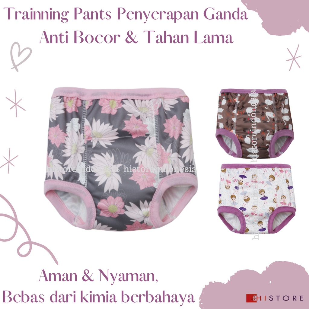 [HI] Trainning Pants Anak Premium Penyerapan Ganda Anti Bocor dan Tahan Lama Girl's Group TPD