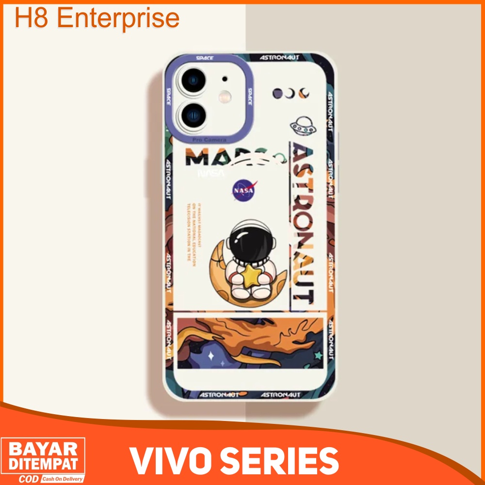 Case Vivo Y01 Y12S Y15S Y20 Y20S Y21 Y21A Y21E Y21S Y21T Y33S Y33T Casing Pro Camera Space Mars New Silicon Matte Premium- Cream