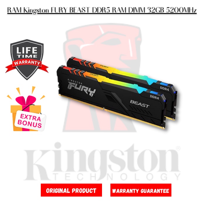 RAM Kingston FURY BEAST DDR5 RAM DIMM 32GB 5200MHz