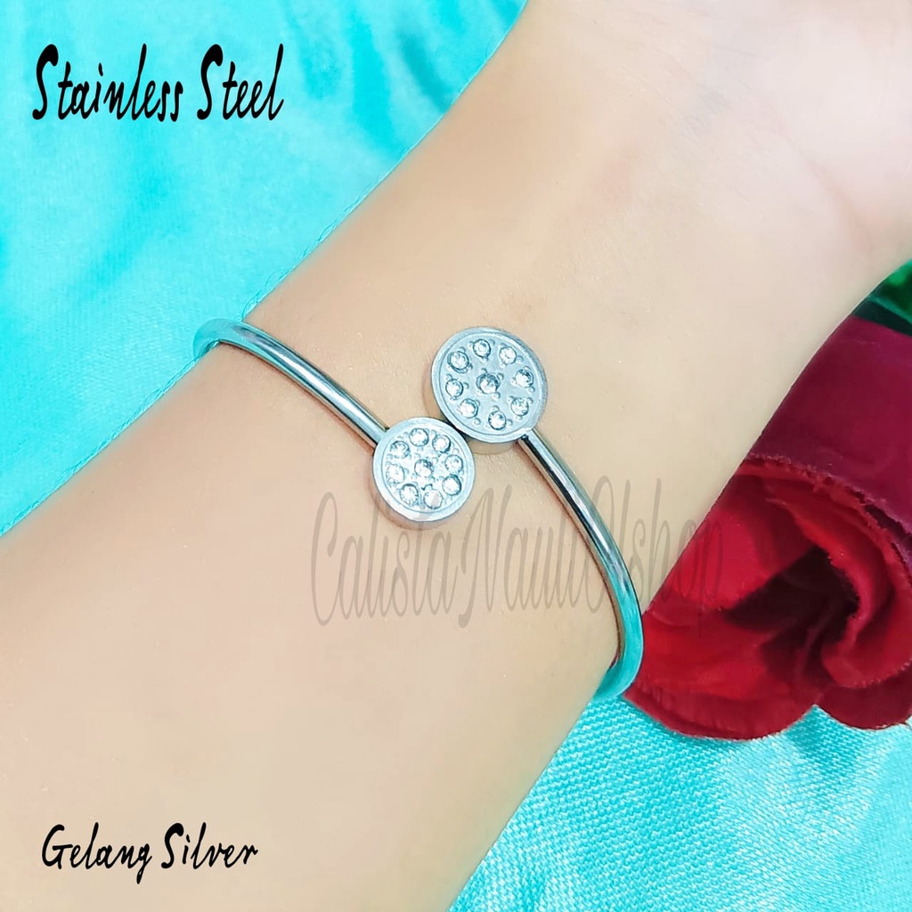 GELANG TITANIUM FLKSBL PERMATA PERHIASAN EMAS KOREA ANTI KARAT DAN ANTI LUNTUR