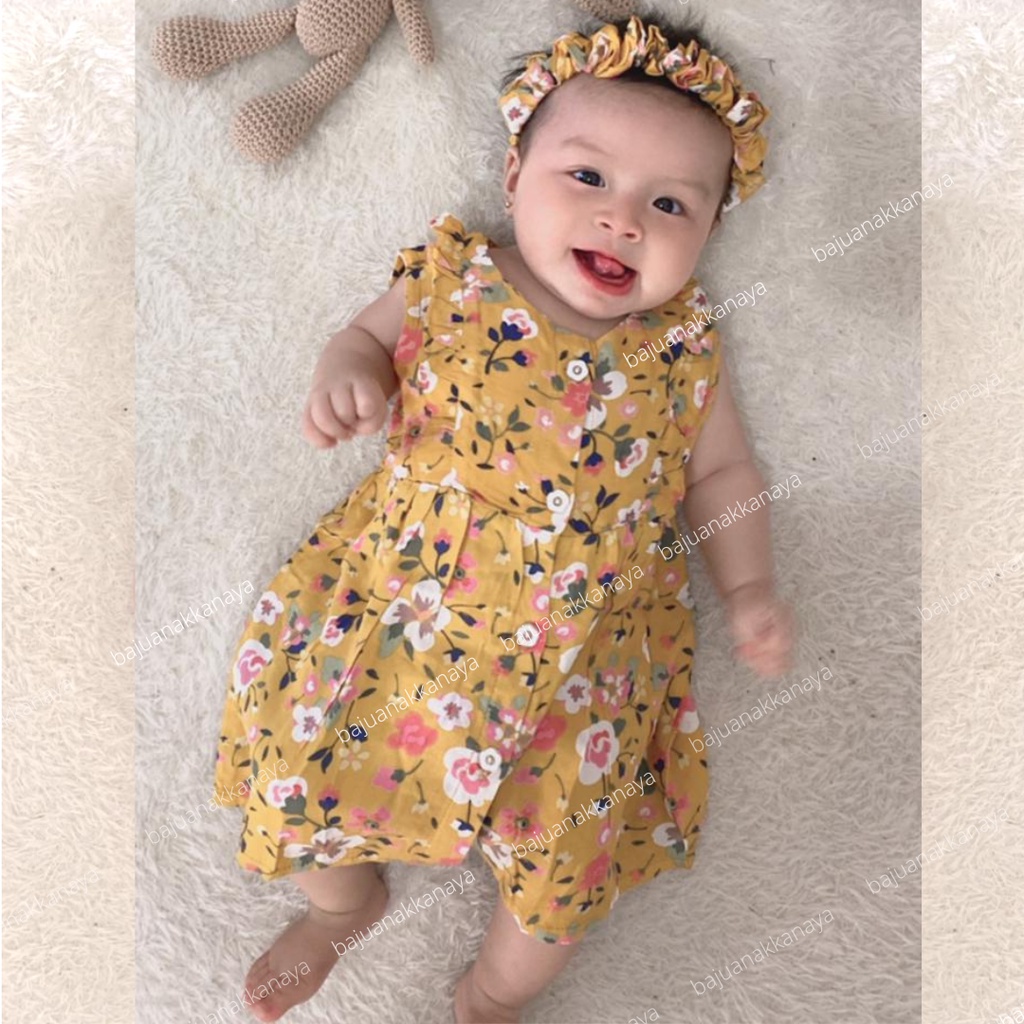 6-18 BULAN DRESS BAYI ZASKIA FREE HEADBAND by BAJU ANAK KANAYA