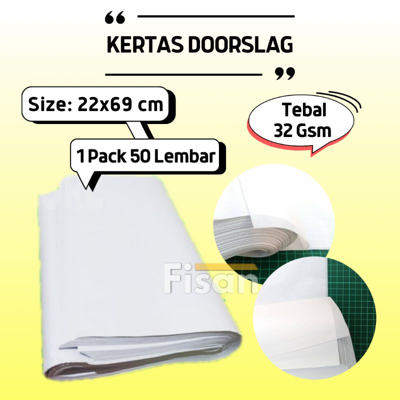 

50 Lembar Kertas Doorslag Paper Bungkus Packing Baju Hijab Jilbab Sepatu 22x69 cm