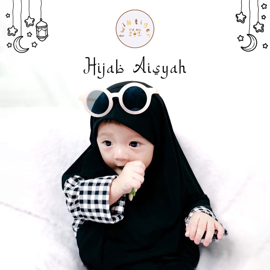 Twin Tiger Hijab Aisyah S M L Hijab Instant Lebaran / Raya Anak / Pakaian Muslim Perempuan CBKS