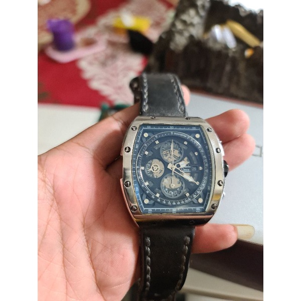 jam tangan kotak AC original Alexandre Christie chronograph 6411MC lkp mulus case preloved second be