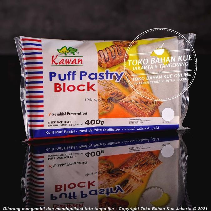 

Kawan Puff Pastry Frozen Dough Block 400gr Adonan Roti Beku Blok Enak