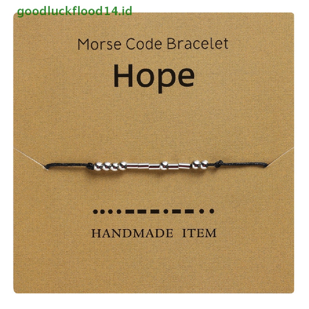 [GOOGFOUR] Handmade Morse Code Beads Adjustable Black String Bracelet Dengan I Love You Lettering Kardus Kreatif Pesona Perhiasan Untuk Kekasih [TOP]