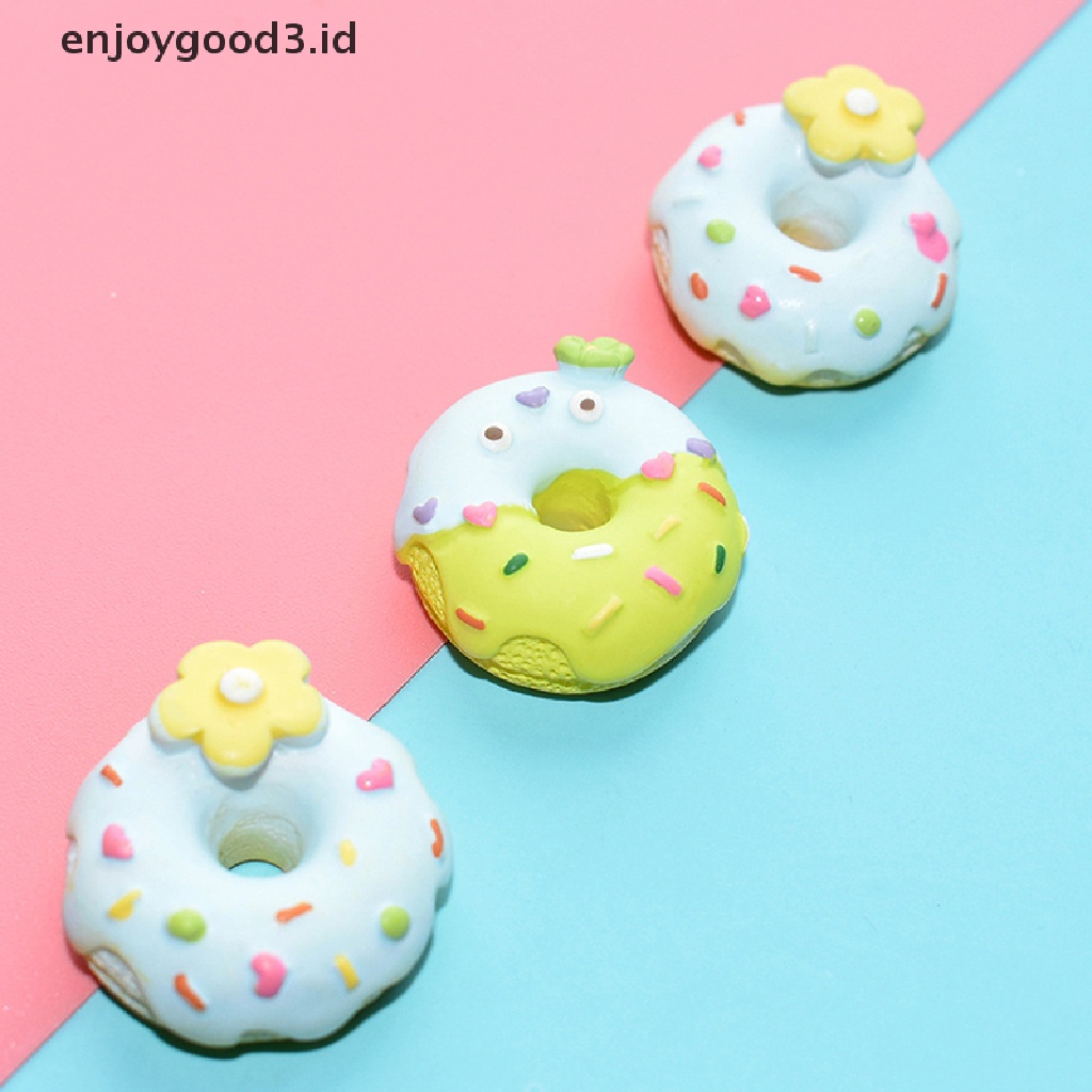 [Rready Stock] 10pcs Seri Donat Baru Datar Belakang Busur Rambut Scrapbook DIY Dekorasi Aksesoris (ID)