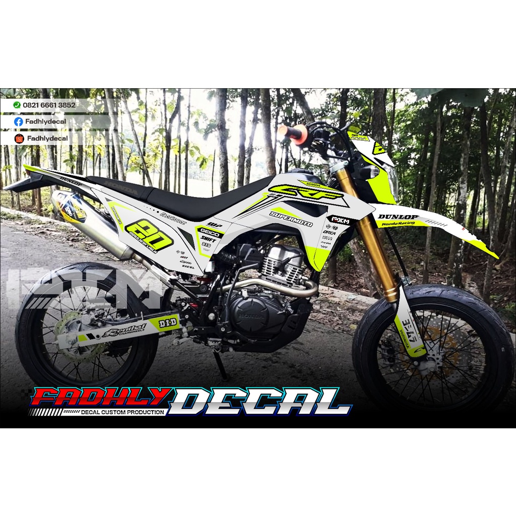 Jual Decal Crf L Full Body Fullbody Putih Hijau Stabilo Keren Sticker Fullbody Shopee