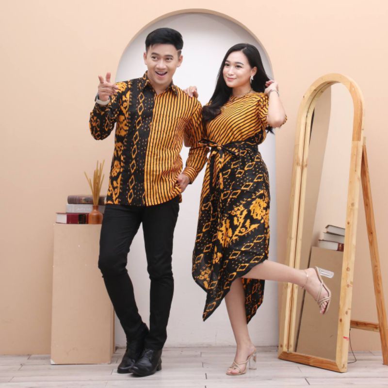 Couple dress lancip motif tenun couple batik modern