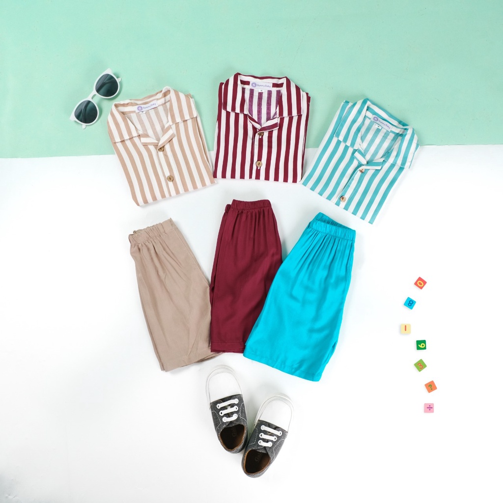 Fairy Baby Summer Stripe Set | Setelan Salur Anak Laki-Laki 1-4 Tahun