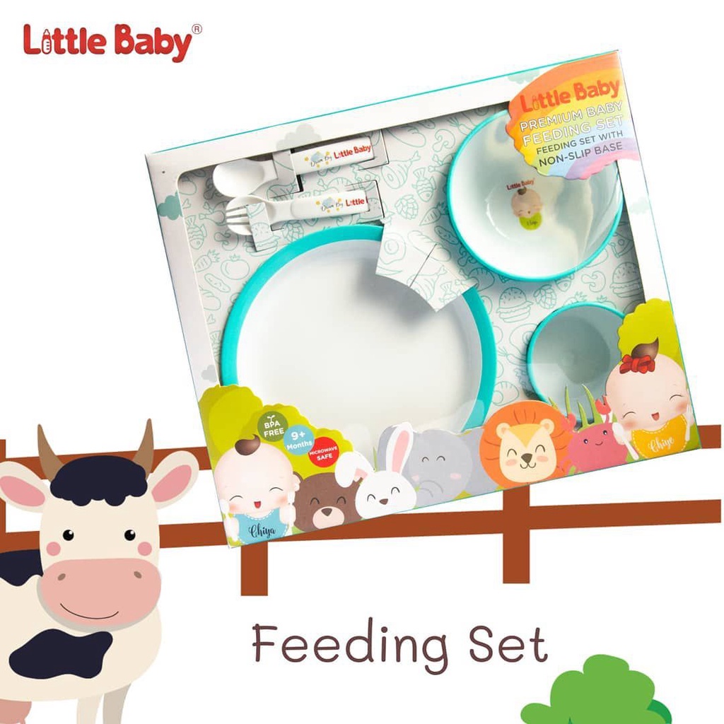 LITTLE BABY MURAH FEEDING SET NON SLIP PERALATAN MAKAN BAYI ANAK MPASI KADO HADIAH HAMPERS A1B2C3